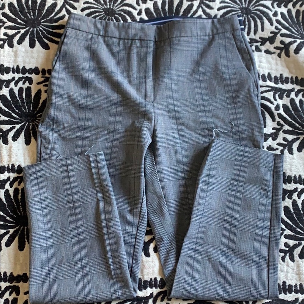 Zara raw hem plaid pants